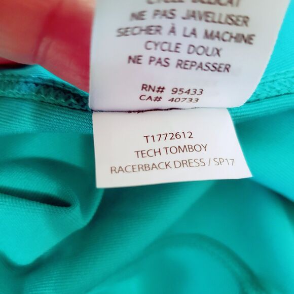Toad&Co Dress Womens Small Tech Tomboy Racerback Shelf Bra Pocket Green Teal - Picture 10 of 10